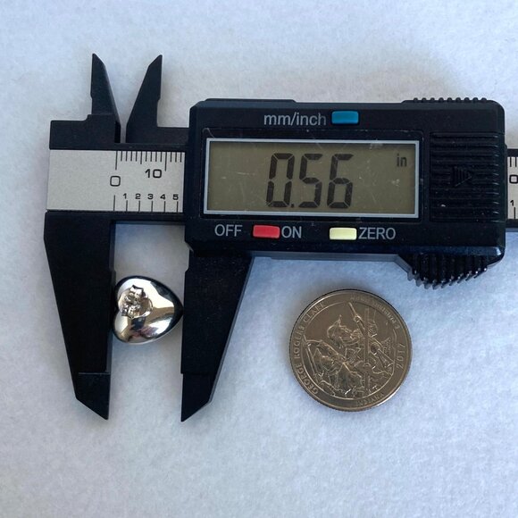 Sterling Silver 925 Italy 0.5" Hollow Puffy Heart Stud Earrings - Picture 15 of 16